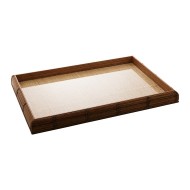 Bandeja 37,8x24x3,6cm Madeira E Bambu Com Sisal Natural